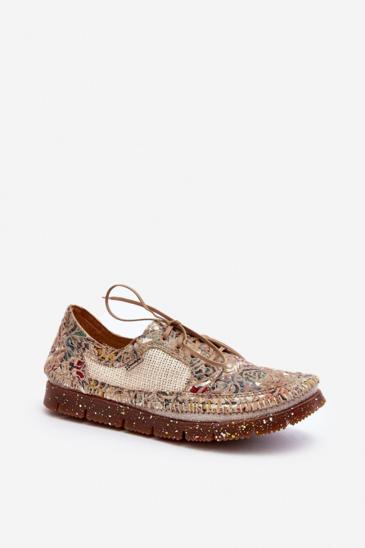 Gemustert Schuhe Feminin Es mussciejka 06347-04 Beige