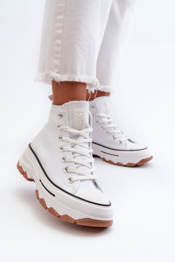 Damen Freizeitschuhe mit Plateau in Weiß Valvia