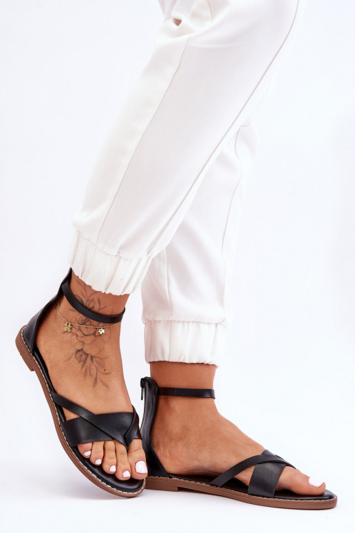 Feminin Flache Sandalen Hausschuhe Zum Schloss schZuarze Farbe Rise Up!