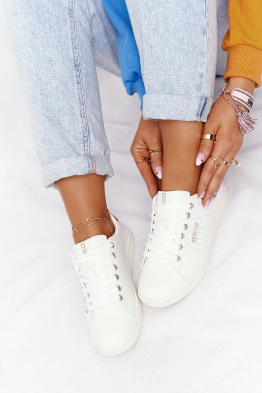 Sneaker aus Ermöglichtturleder BIG STAR DD274583 INeiß-Kupferfarbe