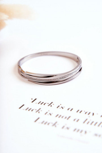 Ein Armband Stahl mit blitzenden Augen Silberfarbe Myrens