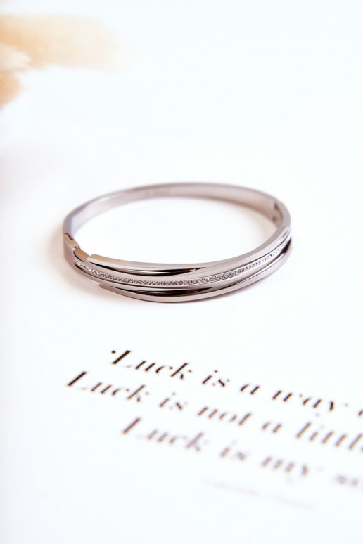 Ein Armband Stahl mit blitzenden Augen Silberfarbe Myrens