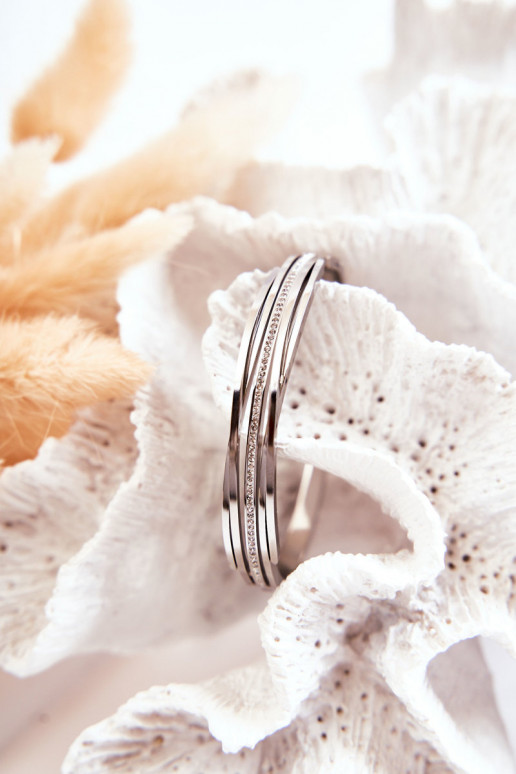 Ein Armband Stahl mit blitzenden Augen Silberfarbe Myrens