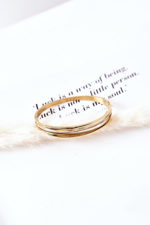 Stahlarmband mit blitzenden Augen goldene Farbe