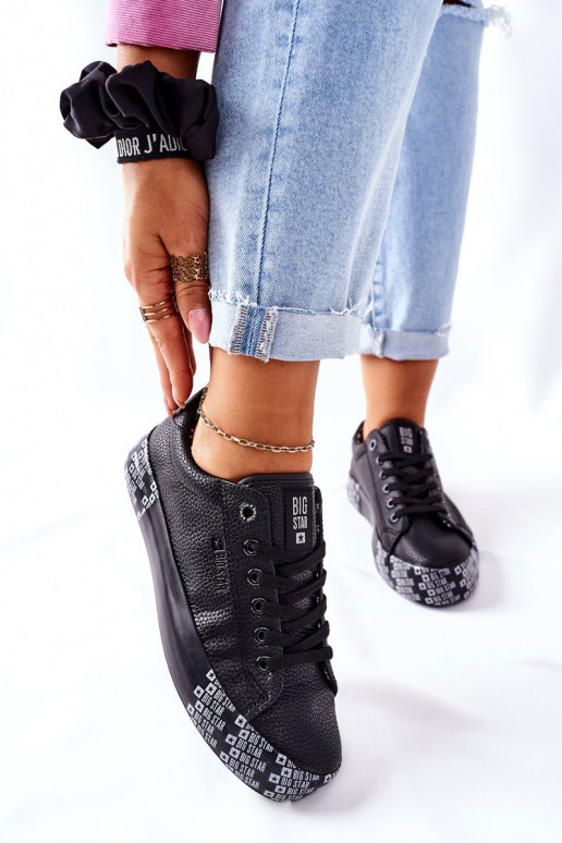 Frauen Schuhe mit einer Plattform BIG STAR II274183 schZuarze Farbe