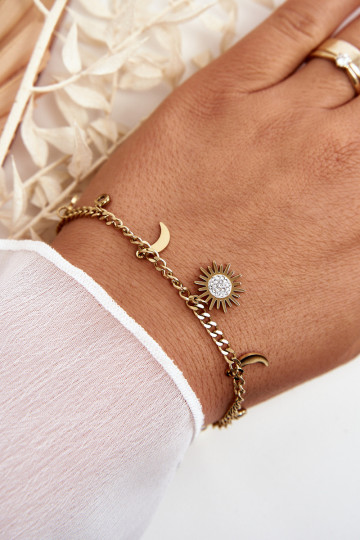 Modisch Ein Armband Mit dem Mond und der Sonne goldene Farbe