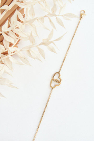 Ein Armband Mit Herzen goldene Farbe 2