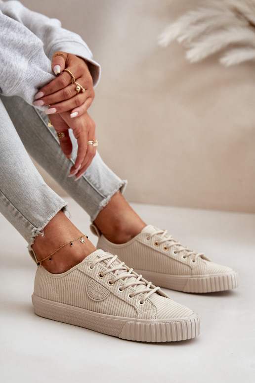 Samt Freizeitschuhe sich Zuarm laufen Big Star OO274812 Hi-Poly System Beige