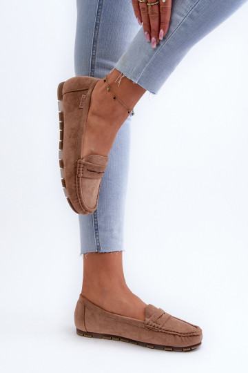 Mokassins für Damen aus Öko-INildlederoZue Big Star NN274930 Memory Foam System Beige 2