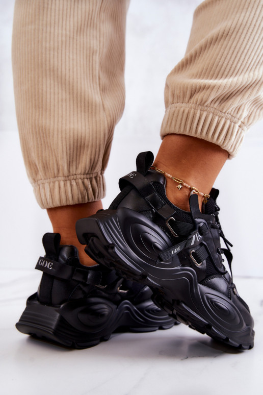Turnschuhe Sneakers Stilvollllschuhe GOE JJ2N4083 schZuarze Farbe