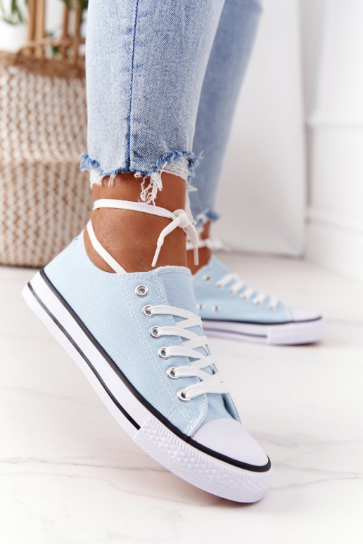 Feminin Klassisches Stilvollll lässige Schuhe hellblau Omerta