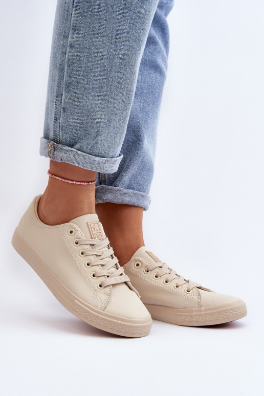 Feminin Haut mit Riemen Klassisches Stilvollll lässige Schuhe Beige Misima
