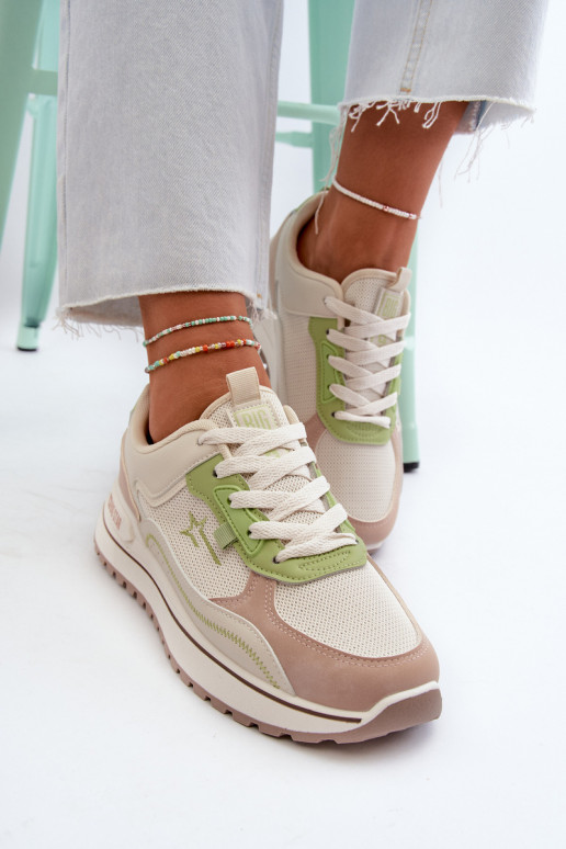Sneakers Stilvollllschuhe Feminin Big Star NN274A091 Beige-grüne Farbe
