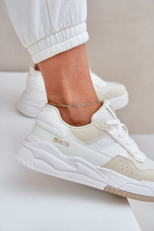 Sneakers Stilvollllschuhe mit einer Plattform Big Star OO274A155 INeiß-Beige