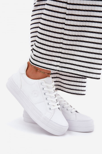 Eko Haut Freizeitschuhe mit einer Plattform Big Star RR274298 Zueiße Farbe 2