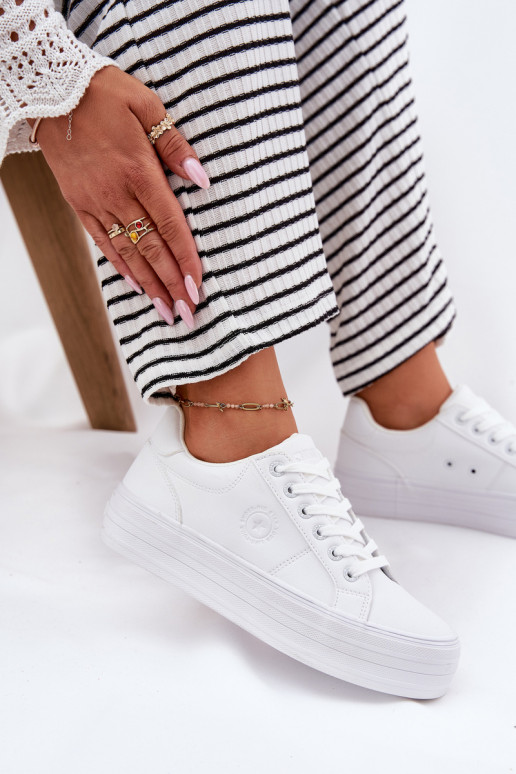 Eko Haut Freizeitschuhe mit einer Plattform Big Star RR274298 Zueiße Farbe