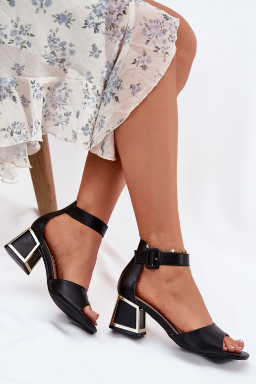 Damen-Sandalen mit hohen Absätzen schZuarze Farbe Zennia