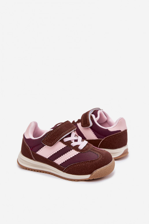 Kinder-Sneaker Turnschuhe mit Klebeverschlüssen braune Farbe Viona