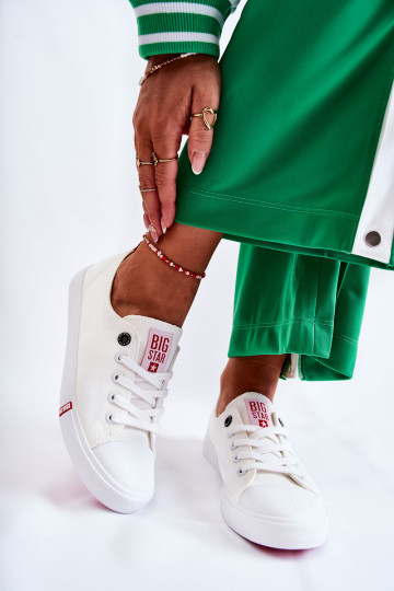 Frauen Schuhe Big Star FF274087 INeiß-rote Farbe 2