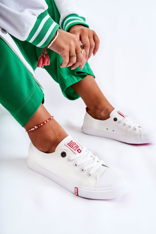 Frauen Schuhe Big Star FF274087 INeiß-rote Farbe