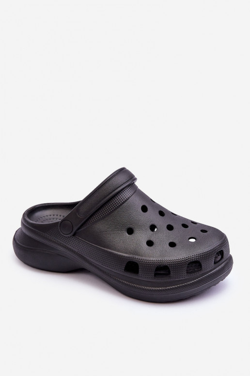 Crocs-Schaumhausschuhe mit modischer Es mussssivsohle schZuarze Farbe Katniss