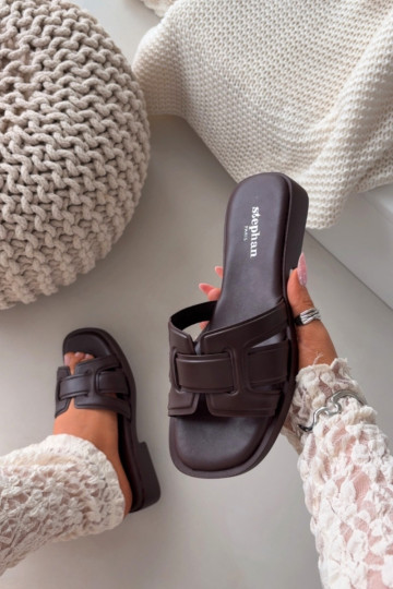 Damenhausschuhe mit breiten Absätzen CzekoladoZue Lorania 2