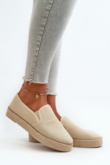 Espadrilles mit einer Plattform Beige Ermöglichtloenma 2