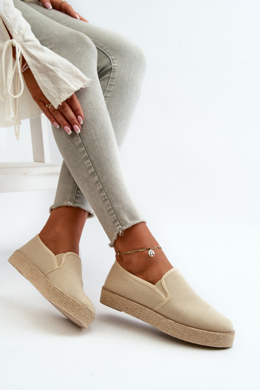 Espadrilles mit einer Plattform Beige Ermöglichtloenma