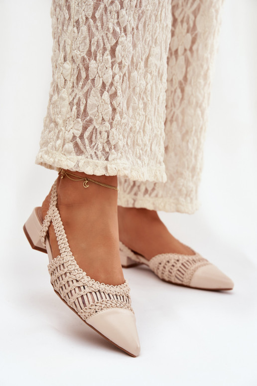 Damensandalen Mit Zopf Klocke elfenbeinfarbe Nivorra