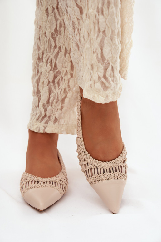 Damensandalen Mit Zopf Klocke elfenbeinfarbe Nivorra