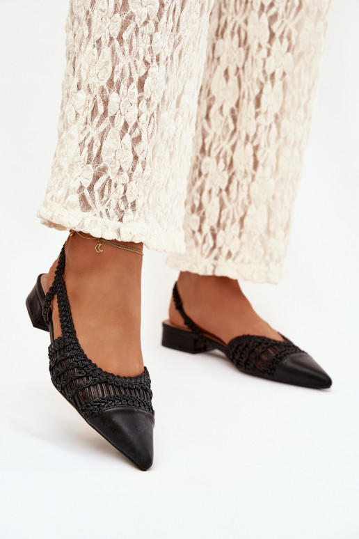 Damensandalen Mit Zopf Klocke schZuarze Farbe Nivorra