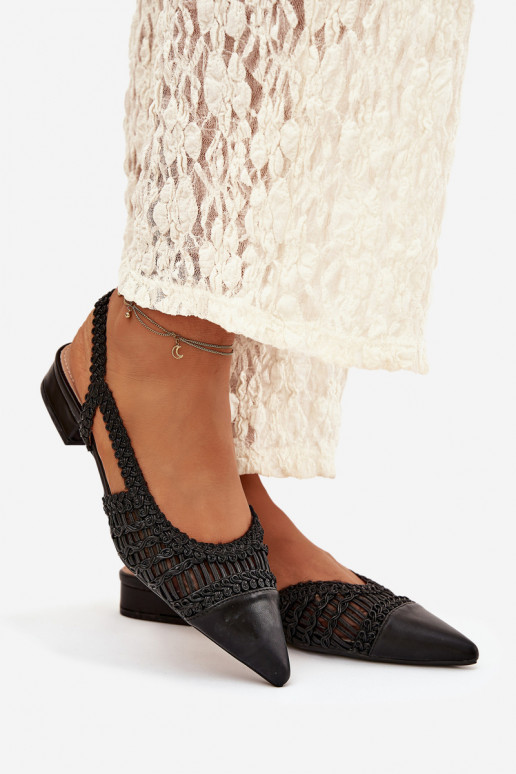 Damensandalen Mit Zopf Klocke schZuarze Farbe Nivorra