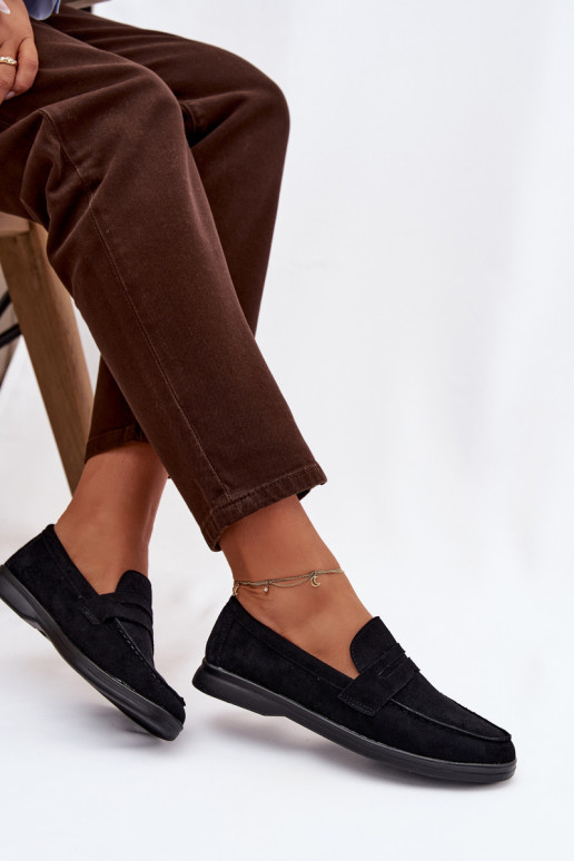 Mokassins für Damenaus Öko-INildlederu schZuarze Farbe Renelia