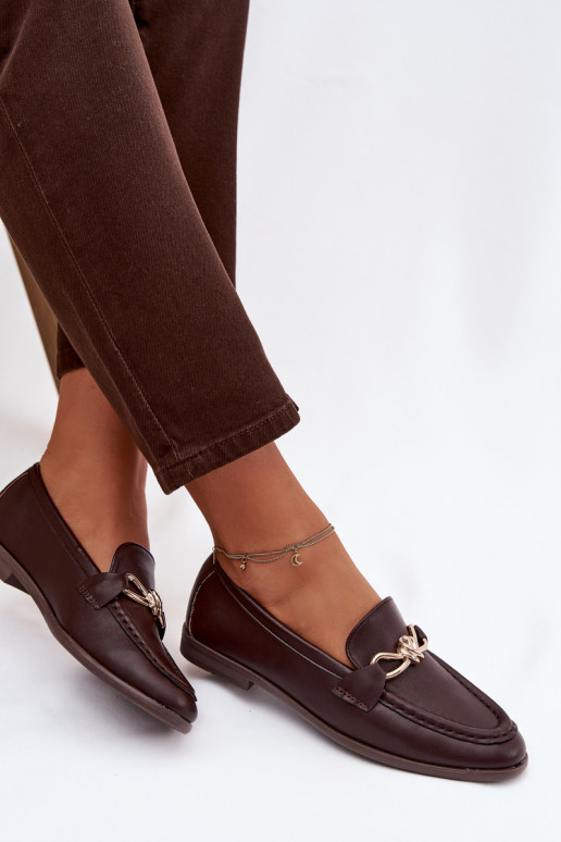 Mokassins Feminin Mit Dekorationen Detalem CzekoladoZue Rosynne