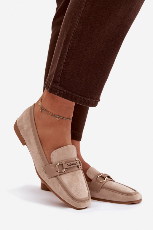Mokassins Mokassins Feminin Mit Dekorationen Element Beige Evelora