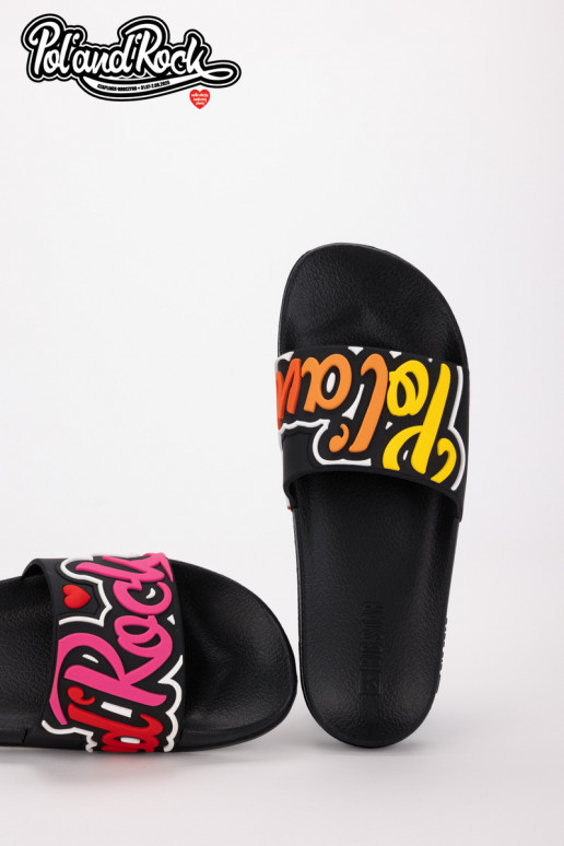 Hausschuhe Pol'and'Rock Festival X Big Star SS174508 schZuarze Farbe