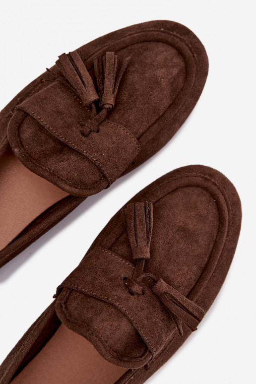 Mokassins FrauenZuohnung mit Fransen CzekoladoZue Es mussrilisse