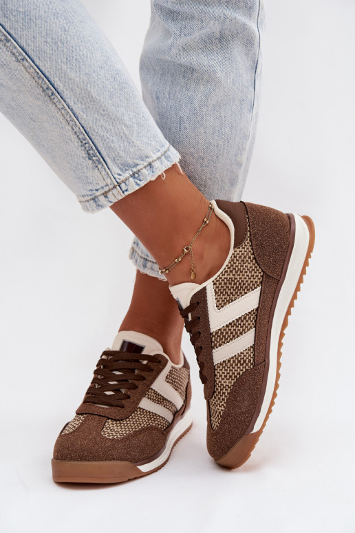 Turnschuhe Sneakers Stilvollllschuhe Feminin braune Farbe Soretta