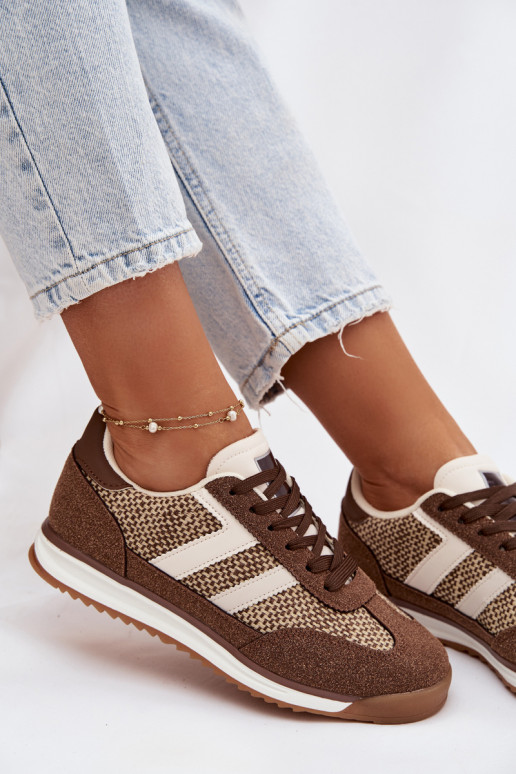 Turnschuhe Sneakers Stilvollllschuhe Feminin braune Farbe Soretta