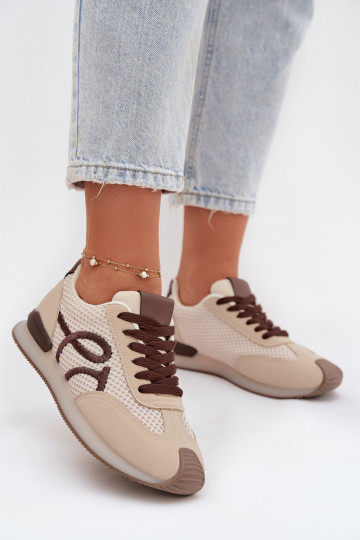 Sneakers Stilvollllschuhe Turnschuhe Feminin Beige-braune Farbe Tarlisse