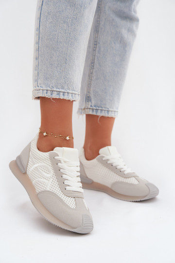 Sneakers Stilvollllschuhe Turnschuhe Feminin INeiß-graue Farbe Tarlisse 2