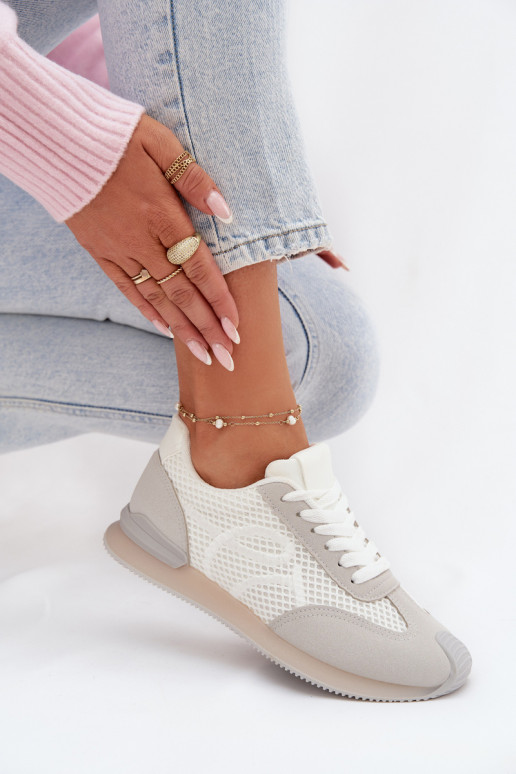 Sneakers Stilvollllschuhe Turnschuhe Feminin INeiß-graue Farbe Tarlisse