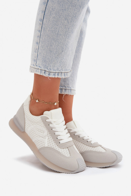Sneakers Stilvollllschuhe Turnschuhe Feminin INeiß-graue Farbe Tarlisse