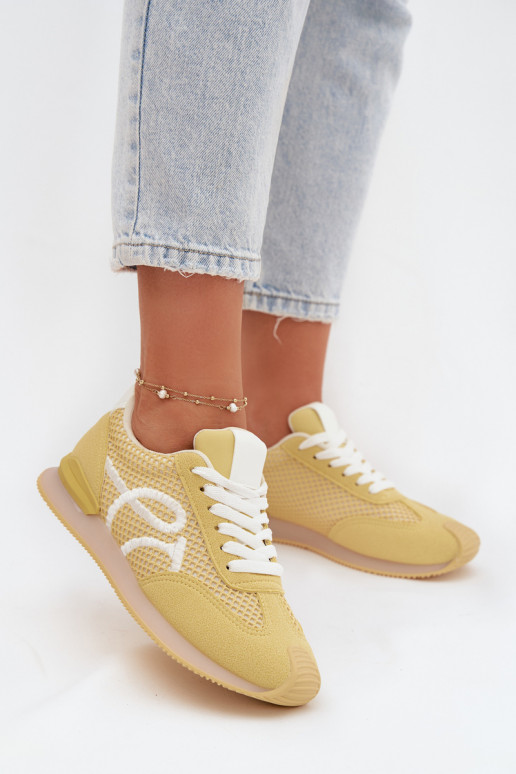 Sneakers Stilvollllschuhe Turnschuhe Feminin gelbe Farbe Tarlisse