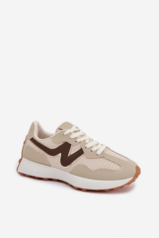 Turnschuhe Feminin mit einer Plattform Beige Janelora
