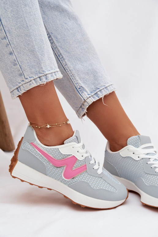 Turnschuhe Feminin mit einer Plattform blaue Farbe Janelora