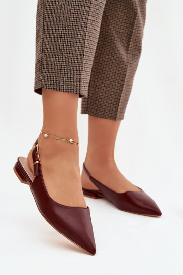 Ballerinas mit goldenen Schnallen Burgund Iverelle