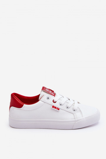 Sportliche Schuhe aus natürlichem Leder Big Star EE274311 in weiß-rot 2