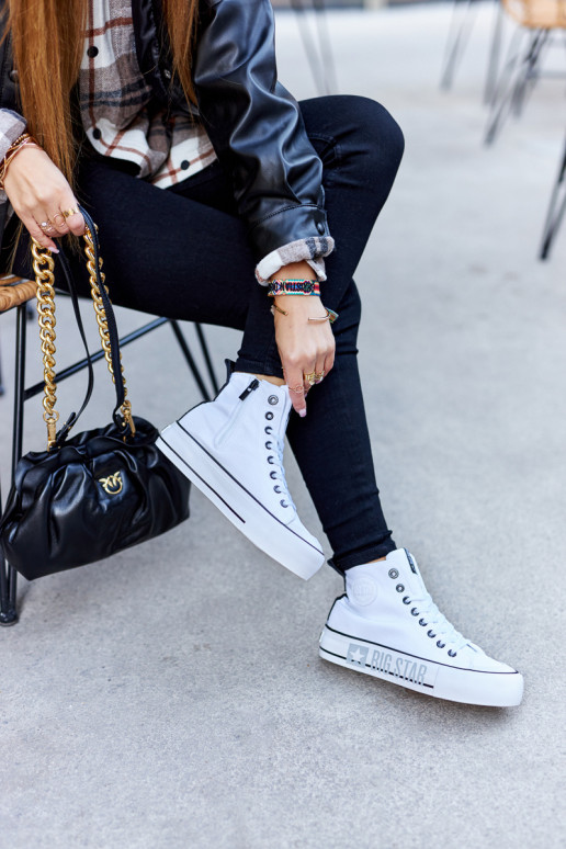 Hohe Plateau-Sneaker Big Star II274014 Zueiße Farbe