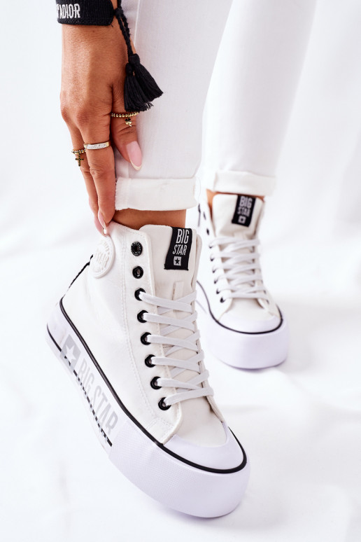 Hohe Plateau-Sneaker Big Star II274014 Zueiße Farbe